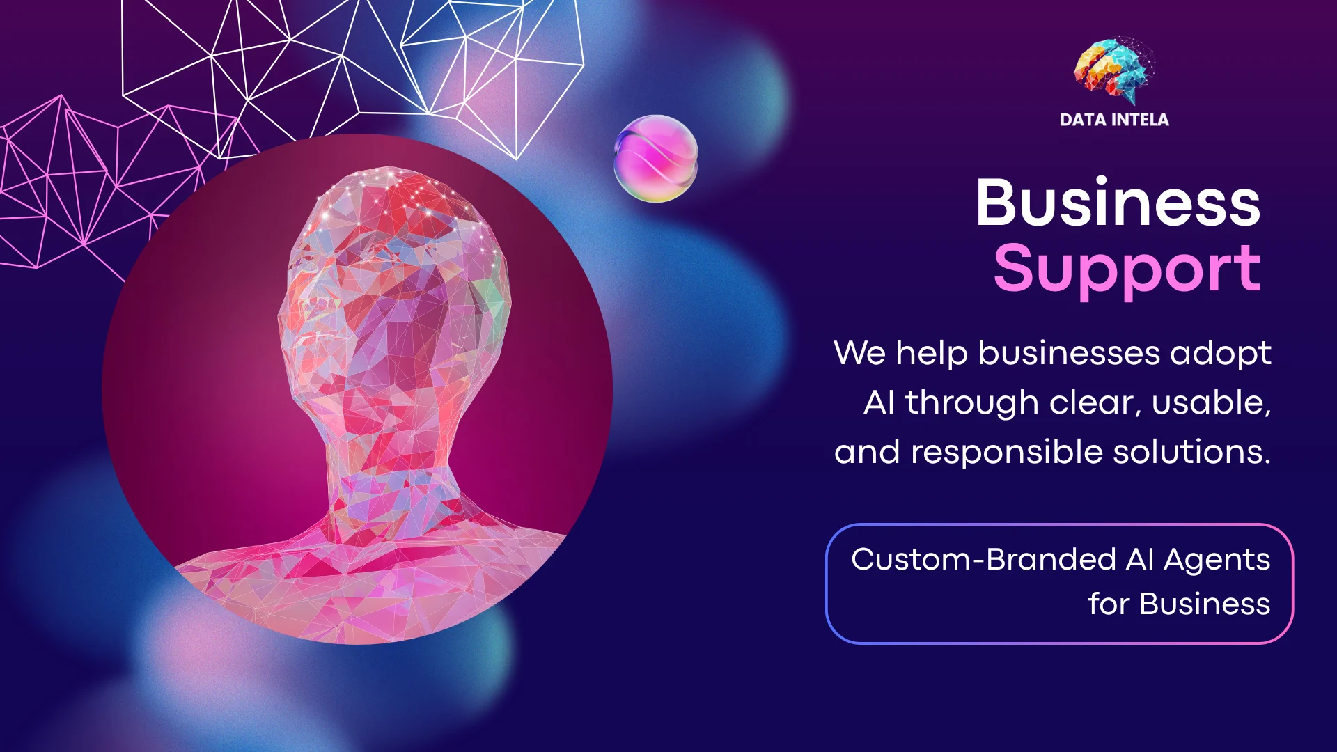 Data Intela business support with custom-branded AI agents